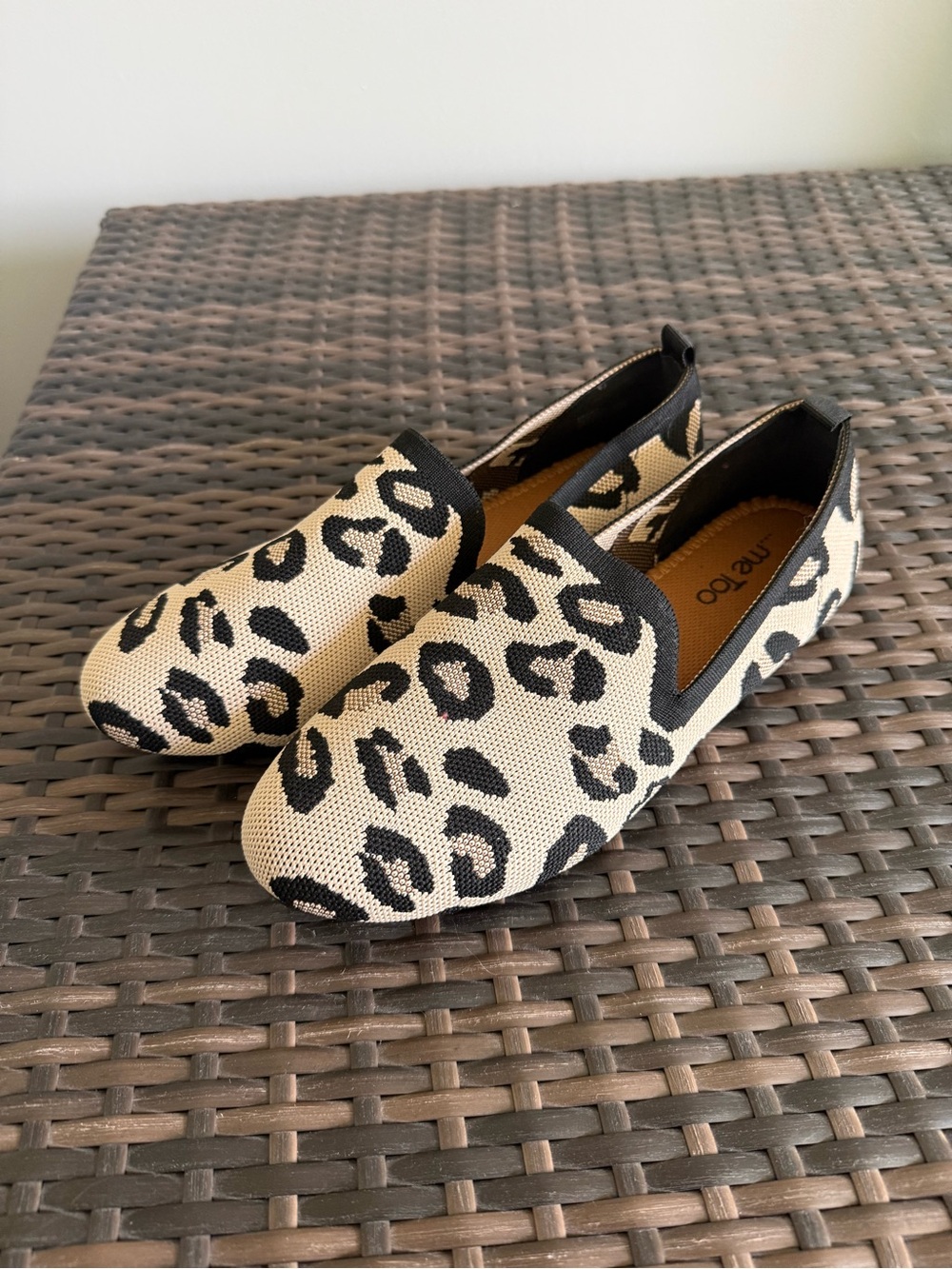 Me Too Leopard-Print Slip-On Flats in Beige and Black 9.5 Wide Width Torrid